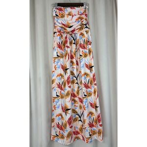 Grace Karin Anthropologie Floral Strapless Stretch Maxi Dress Small